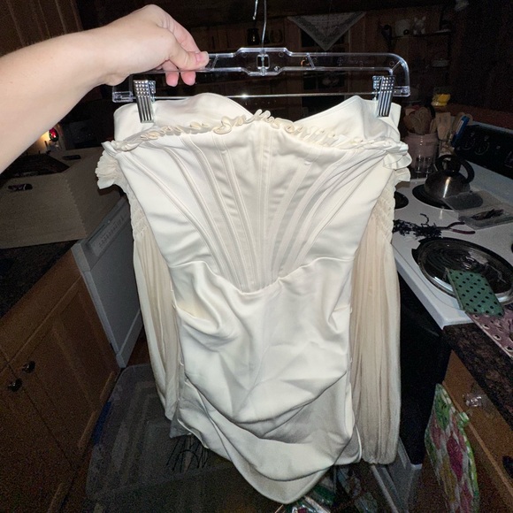 House of CB Ivory Draped Corset Bustier Dress - Picture 5 of 6